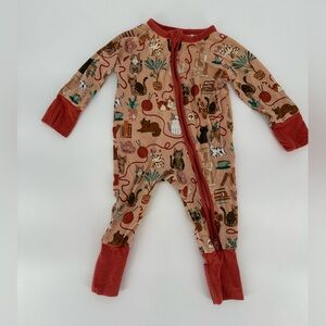 Emerson & Friends 0-3 Month Bamboo Cat Kitty Cozy Pajama footie zippy unisex